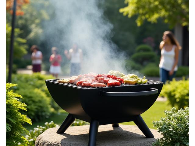 庭での使用に最適な本格的な据え置き炭火焼きグリル