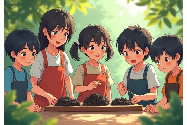 地域の子どもたちが木炭の使い方を学ぶワークショップの様子
