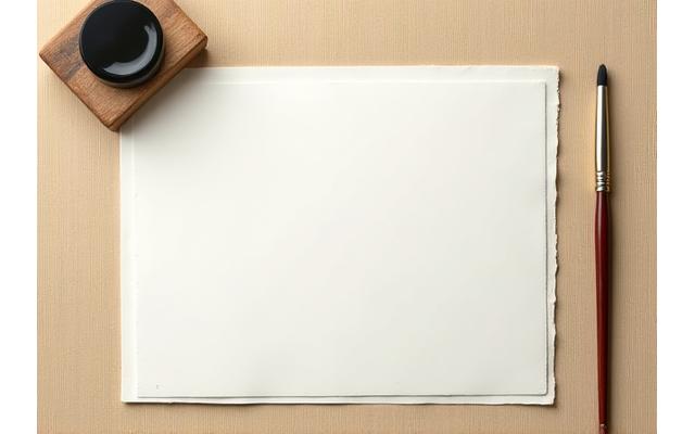 穏やかな照明の下で整然と並べられた木製の規則書と筆記用具